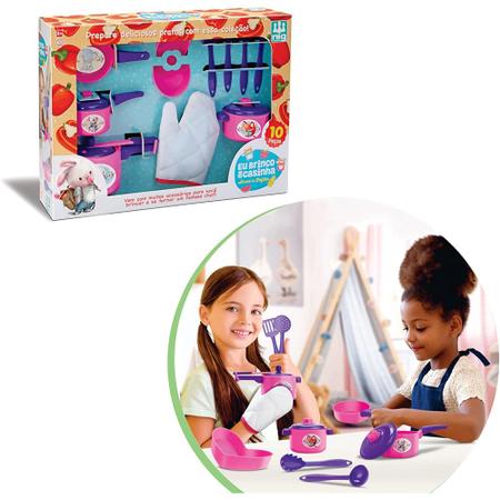 Jogo de Cozinha e Panelinhas Infantil 10 Peças Utensílios e Acessórios  Brinquedo Culinários Completo Didático Chef Kids - Nig Brinquedos -  Panelinha de Brinquedo - Magazine Luiza