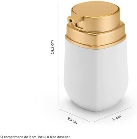 Imagem de Kit Para Banheiro Lavabo 3 Peças Branco E Dourado - Arthi