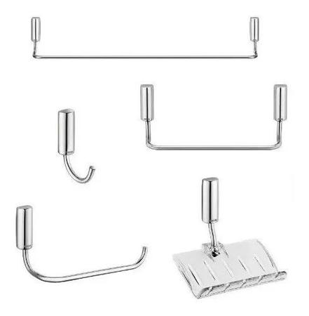 Imagem de Kit para Banheiros com Acessórios Idea 5 Peças Metal Docol
