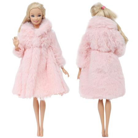 Kit De Roupas Vestidos Casaco e Sapatos Para Bonecas Barbie em