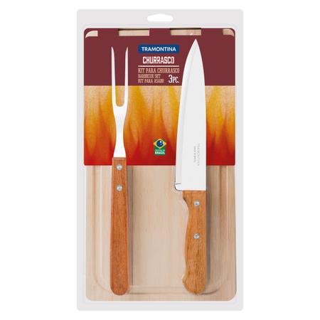 Imagem de Kit para Churrasco 3 peças com Tábua - TRAMONTINA 22399036