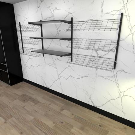 Imagem de Kit para Closet com 10 peças regulável 300x100 cm cor preto modelo clst1p369