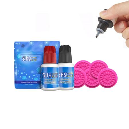 Kit Para Extensão de Cílios, Cola Sky Paleta Flor Batoque Imagem de Kit Para Extensão de Cílios, Cola Sky Paleta Flor Batoque