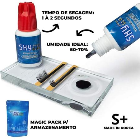 Kit Para Extensão de Cílios, Cola Sky Paleta Flor Batoque Imagem de Kit Para Extensão de Cílios, Cola Sky Paleta Flor Batoque