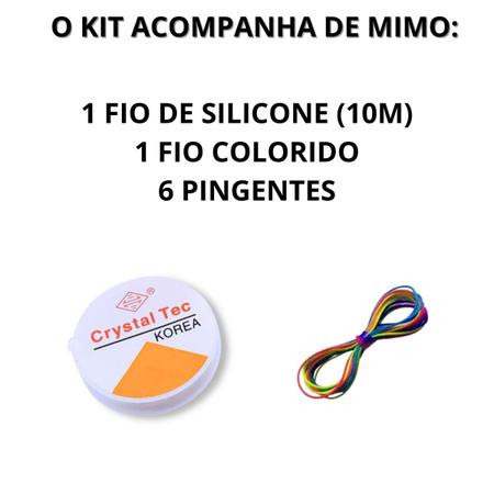 Imagem de Kit Para Fazer Pulseiras 1500 Peças Miçangas Infantil Mimos