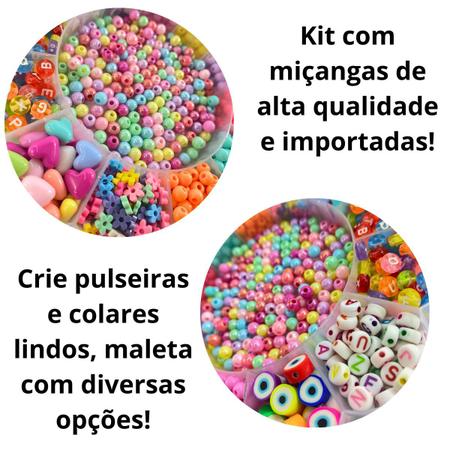 Imagem de Kit Para Fazer Pulseiras 1500 Peças Miçangas Infantil Mimos