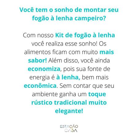 Imagem de Kit para fogão a lenha: Forno de ferro com vidro reto, chapa, cinzeiro, gaveta, regulador e limpador