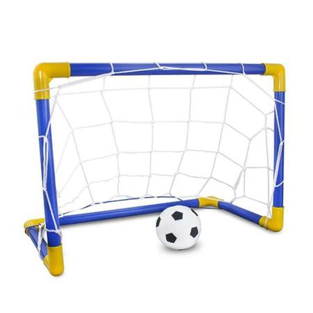 Imagem de Kit para Futebol Infantil Com Bola Trave Azul Rede e Bomba - Wellmix