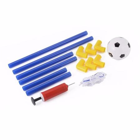 Imagem de Kit para Futebol Infantil Com Bola Trave Azul Rede e Bomba - Wellmix