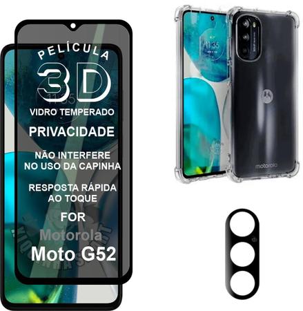 Imagem de Kit Para G52  Película Privativa 3D + Película da Câmera 3D + Capa Capinha Case 