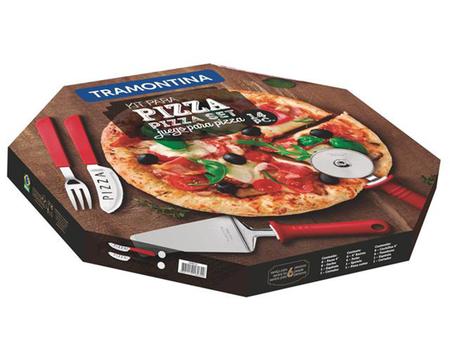 Imagem de Kit para Pizza Tramontina Vermelho 14 Peças