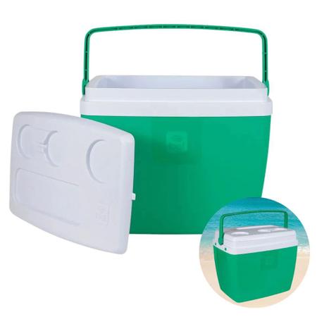 Imagem de Kit para Praia Ou Camping com Cooler Caixa Termica 36l + Duas Banquetas