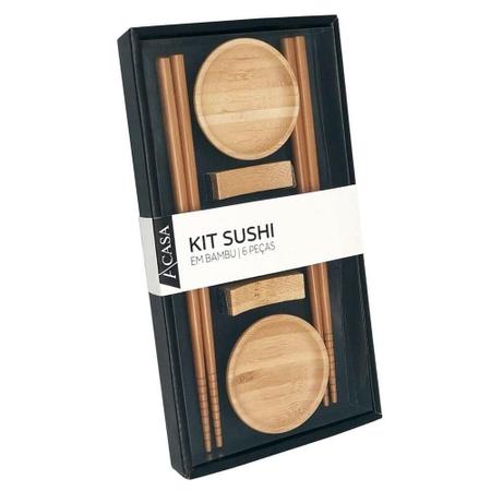 Imagem de Kit para Sushi em Bambu com 6 Peças - ACASA