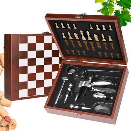 Kit Para Vinho Com Mini Jogo De Xadrez Madeira Para Amigos em Promoção na  Americanas