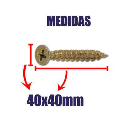 Imagem de Kit Parafuso Chipboard para Madeira 40x40mm 100 PEÇAS