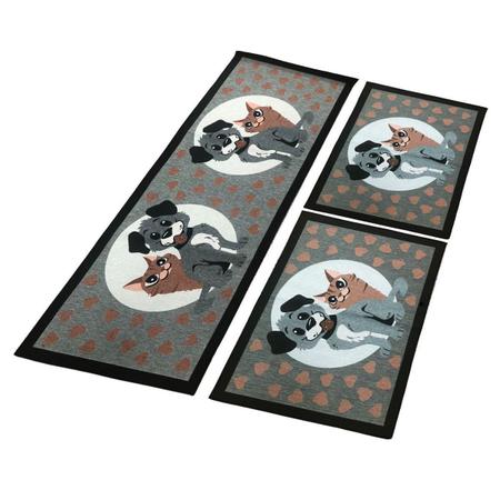 Kit Passadeira Decorativa - Estampas Alegres - Antiderrapante - Lavável - Leve - 1,40m x 0,55m - 2 Tapetes - Love4Home Imagem de Kit Passadeira Decorativa - Estampas Alegres - Antiderrapante - Lavável - Leve - 1,40m x 0,55m - 2 Tapetes