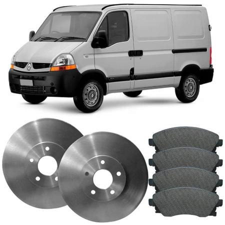 Imagem de Kit Pastilha Disco Freio Renault Master 2002 a 2013 Dianteiro Ventilado Bosch Lonaflex