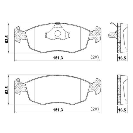 Imagem de Kit Pastilha Freio Fiat Siena Palio Tempra Tipo Uno 94 a 99 Dianteira Teves SYL 1194