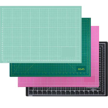 Imagem de Kit Patchwork Scrapbook Base de Corte 60x45 ou 30x45 Cores Verde Rosa Preto Tiffany + Cortador Circular 45mm Verde,60x45