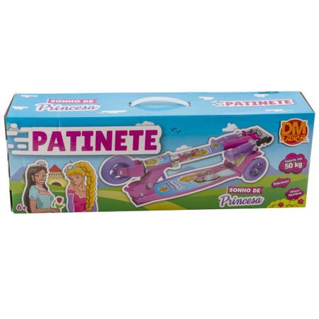 Imagem de Kit Patinete Infantil Rosa Dobrável + Vestido de Princesa