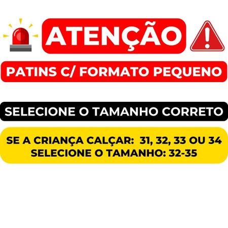 Imagem de Kit Patins In Line Infantil Preto 4 Rodas Nº 33 Ao 37