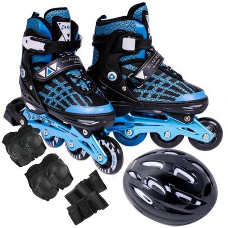 Imagem de Kit Patins Inline Rollers Alumínio Com Kit Proteção Adulto