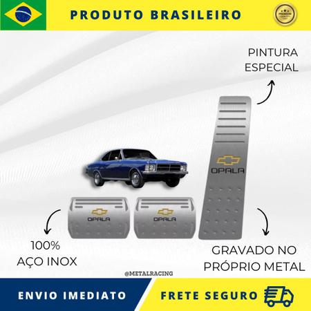 Imagem de KIT Pedaleira de Carro 100% AÇO INOX modelo do carro Chevrolet Opala 1968 Acima  Envio Rápido Brasil