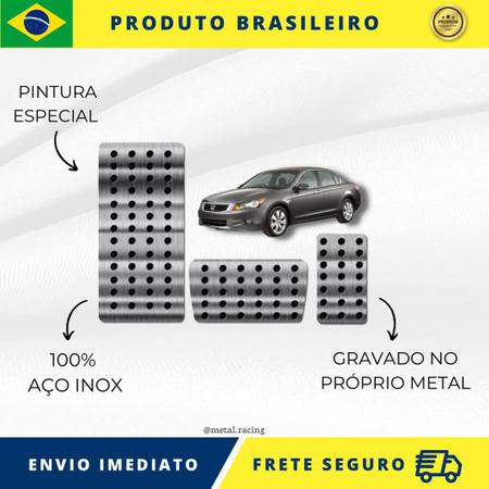 Imagem de KIT Pedaleira de Carro E Descanso de PÉ 100% AÇO INOX modelo do carro Honda Accord 2008 Acima   Envio Rápido Brasil