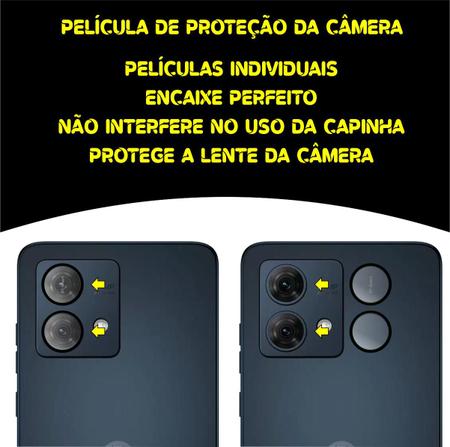 Imagem de Kit Película 3D vidro + Película da Câmera individuais 3d + Case Capinha Para Motorola Moto G84