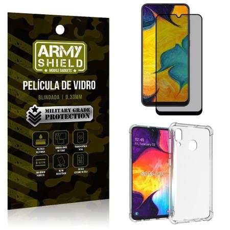 Imagem de Kit Película de Vidro 3D Privacidade Galaxy A30 + Capa Anti Impacto - Armyshield