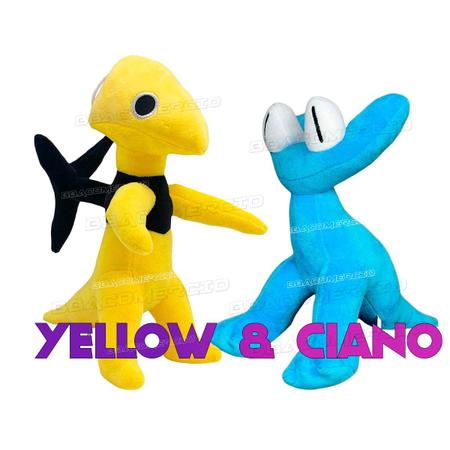 Kit Pelúcia Rainbow Friends 2 Roblox Boneco Ciano e Yellow