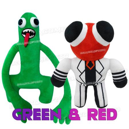 Kit Pelúcia Rainbow Friends Roblox Boneco Green Verde e Red