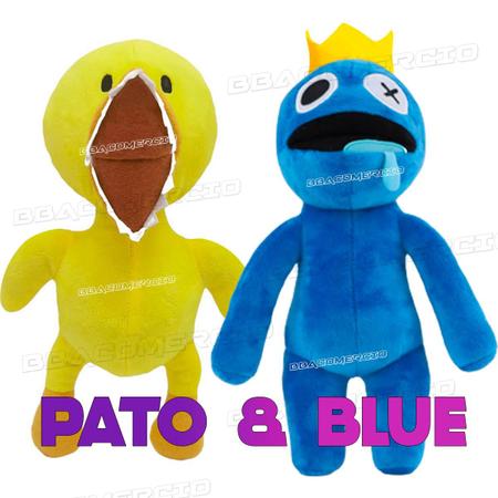 Kit Pelúcia Rainbow Friends Roblox Boneco Pato Amarelo Roxo no