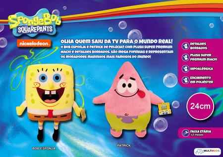 Pelúcia Bob Esponja 24 cm Multikids BR1223 em Promoção na