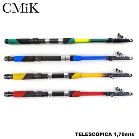 Imagem de Kit Pesca 03 Molinetes Micro com Linha 03 Varas 1,70mt 50lb