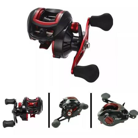 Imagem de Kit Pesca Carretilha 19 Rolamentos Vara 1,50mts E Isca