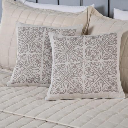 Imagem de Kit Peseira Grécia Para Cama Com Almofadas Cheias Queen 5 Pçs Jacquard