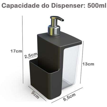 Imagem de Kit Pia de Cozinha Porta Detergente Dispenser Lixeira e Rodinho Organizador