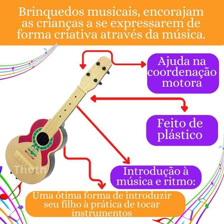 Imagem de Kit Piano Teclado Infantil Microfone Tambor Viola Pandeiro
