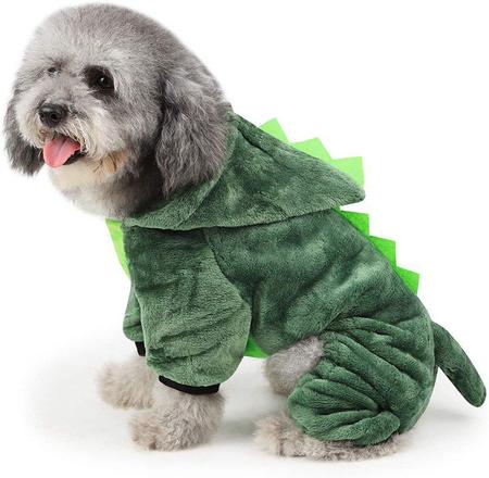 Imagem de Kit Pijama Kigurumi Com Roupa Pet Dinossauro Macacão com Capuz Cosplay Roupa de Dormir