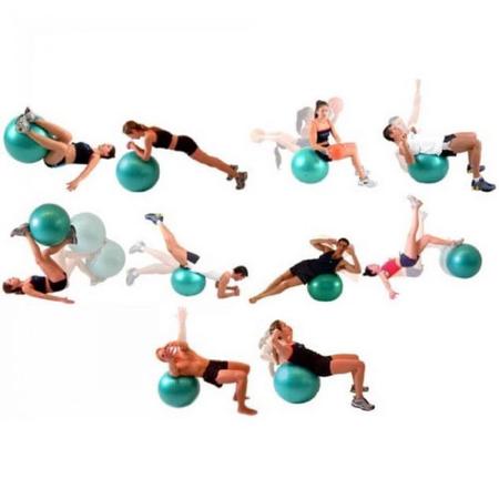 Imagem de Kit Pilates com 3 Bolas Suicas Tamanhos 45 Cm + 55 Cm + 65 Cm + Mini Bomba  Liveup Sports 