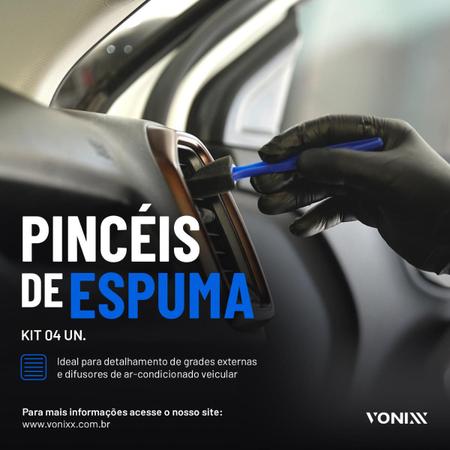 Imagem de Kit Pinceis De Espuma Detalhamento Automotivo Limpeza de Entradas de Ar Macio Vonixx