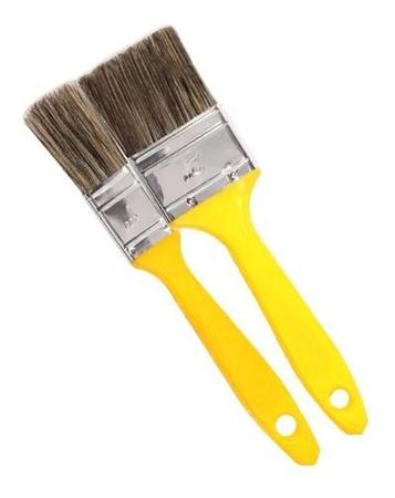 Imagem de Kit Pincel Tricha Pintura Parede Cabo Amarelo Compel - 2und