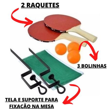 Kit 2 Raquete Tenis De Mesa Ping Pong Profissional + 3 Bola - BRA SPORT -  Kit Ping Pong - Magazine Luiza