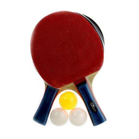 Imagem de Kit Ping Pong Esporte Fitness 2 Raquetes 3 Bolas Tênis de Mesa Jogo - Zein