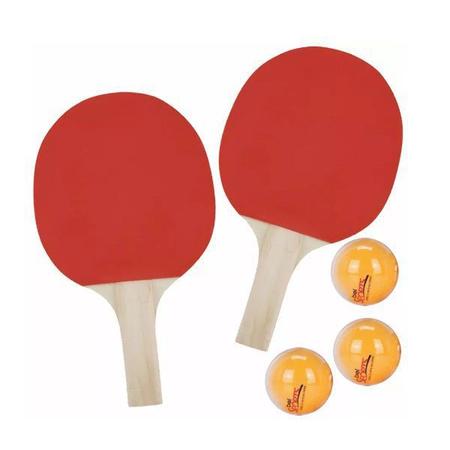 Kit Ping-Pong 2 Raquetes + 3 Bolinhas Bel