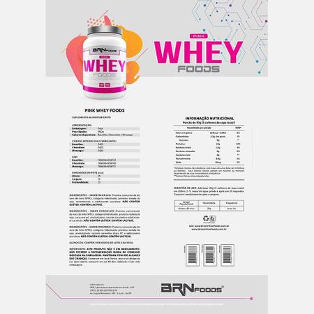 Imagem de Kit Pink Whey Protein Foods 900G + Bcaa Com Collagen 250G Tangerina Brn Foods