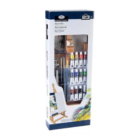 Imagem de Kit Pintura Acrilica C/ Cavalete Royal 23 Pçs