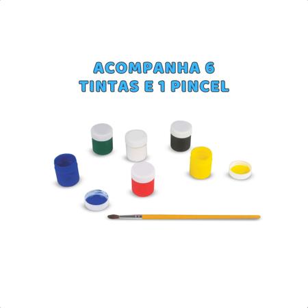 Kit Pintura Dinos Com Cavalete Tintas Jogo Infantil Nig 0440