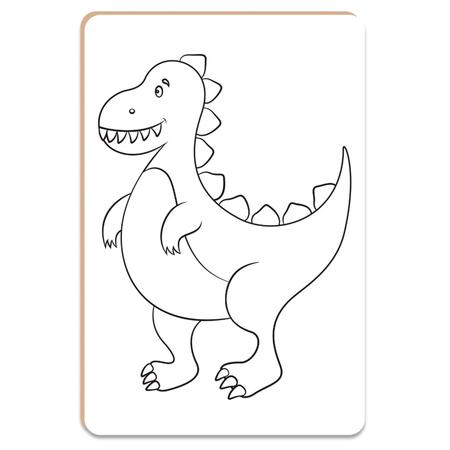 Kit 60 Desenhos Dinossauro Colorir Pintar 15X21 Com Giz de Cera